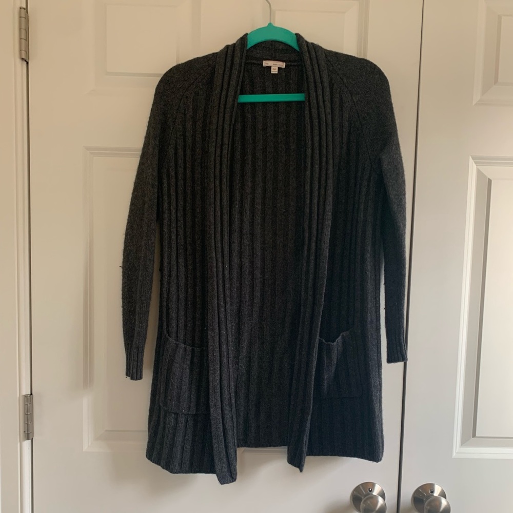 Very warm, dark grey cardigan